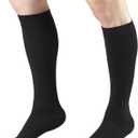 Truform 30-40 mmHg Compression Stockings for Men and Women, Knee High Length, Closed Toe, Black, Medium (Medium (1 Pair))