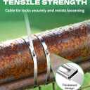 Sinlon 100pcs Heavy Duty Stainless Steel Fence Ties 11.8 inch Metal Zip Ties for Chain Link Fence, Chicken Coop, Dog Fence, Outdoor Fencing & Thermal Insulation (304 Stainless Steel Cable Ties)