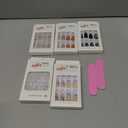 Press on Nails with Designs, Fake Nails Medium Long, 5 Packs (120 Pcs), French Tip Soft Gel Nails, Almond, Frosted, Bright-Diamond, Leopard-Print, Personal Fashion, Glue on Nails Kit
