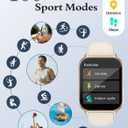 RUIMEN Smart Watches for Women Men (Answer/Make Calls, 2 Bands Included), 1.8" Smartwatch for iOS/Android Phones, Fitness Tracker Heart Rate/Sleep Monitor Digital Watch Waterproof Milky White