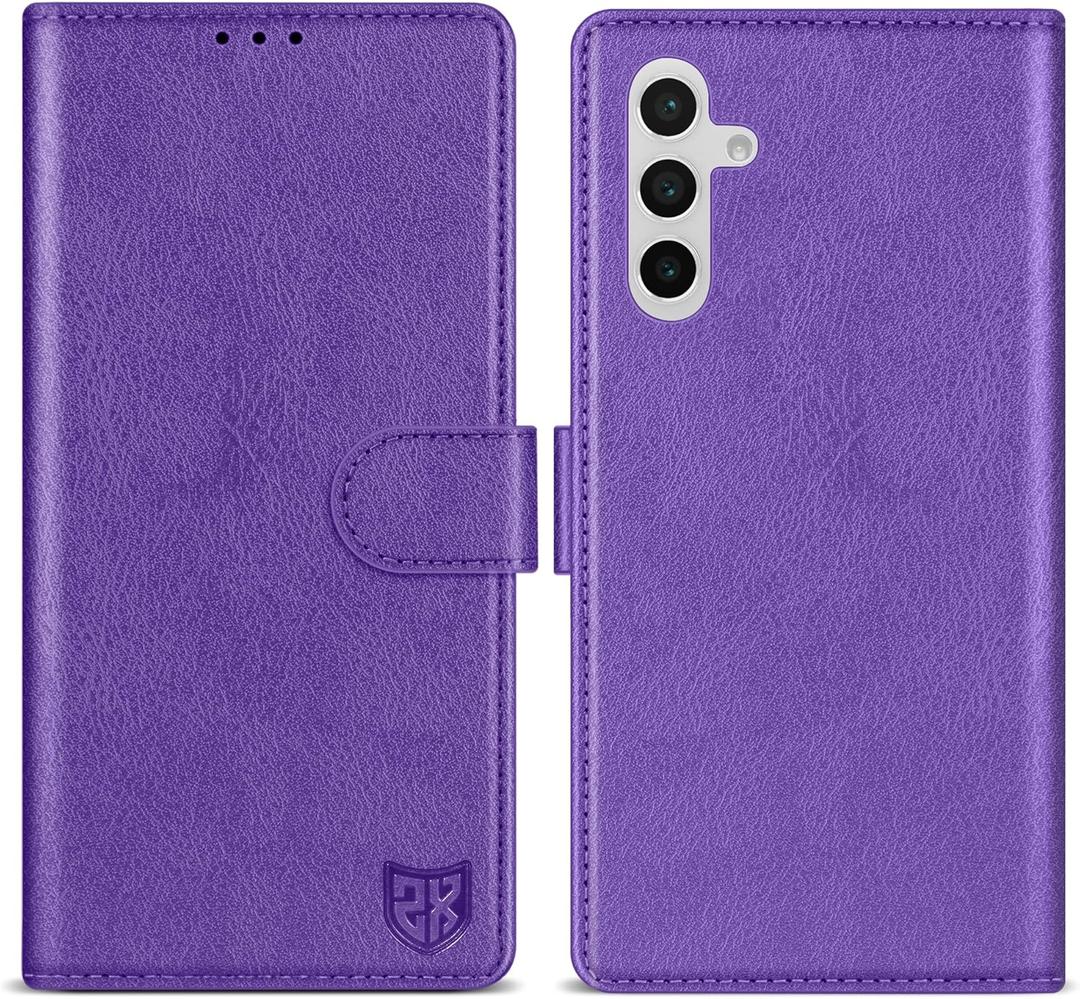 ZZXX for Samsung Galaxy S24 FE Wallet Case with [RFID Blocking] Card Slot Kickstand Magnetic Closure Leather Flip Fold Protective Phone Case for Galaxy S24 FE 5G Case Wallet(Purple-6.7 inch)