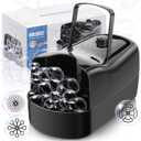 Automatic Bubble Machine for Kids - 3 Size Bubbles, 2 Speeds, Outdoor Toys for Toddlers 1-3, Toys for 1 3 4 5 6 7 8 Years Old Boys Girls, Gift for Party Wedding Birthday Outside (All Black)