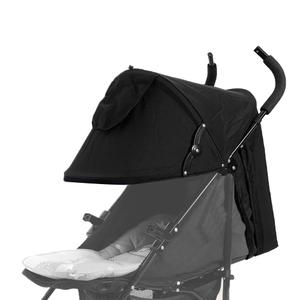 Universal Stroller Canopy Stroller Replacement Parts Shade Umbrella Stroller Canopy with Attachment Retractable Pram Sun Shade with Mesh Window Storage Pocket Adjustable
