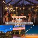 Kawaya 50FT Outdoor String Lights - Outside LED Patio Light with 25+2 Shatterproof Vintage Edison Bulbs - 2700K Dimmable IP65 Waterproof Hanging Lighting for Yard Porch Deck Balcony Bistro Cafe Party