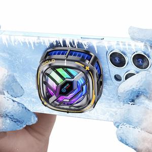 YANISM Magnetic Cell Phone Cooler, RGB Phone Cooling Fan Portable Lightweight Mobile Phone Cooling Fan, Phone Radiator with Temperature Display for Mobile Gaming, Tiktok Live Streaming (Black)