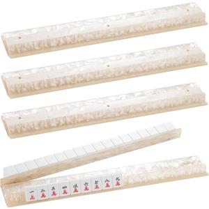 Acrylic Mahjong Racks with Pushers (Ivory Pearl, 20)