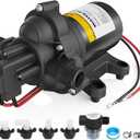12V RV Water Pump, 4.0 GPM 45 PSI Diaphragm Pump, 12Volt Quiet Fresh Water Pump with Pressure Switch, Self Priming Pressure Pumps for RV Camper Boat Marine Food Truck
