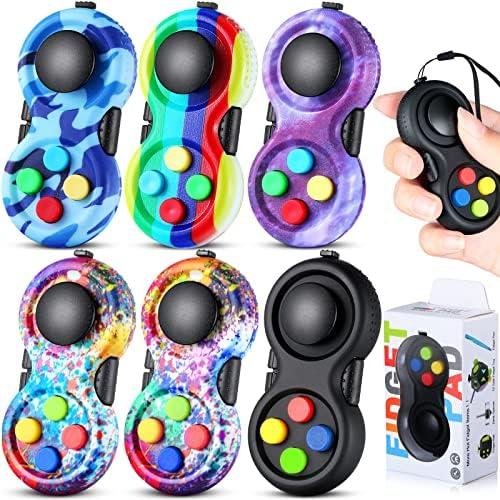 Skylety 4 Pieces Cam Fidget Pad Controller Relieve Anxiety Handheld Mini Game Remote Controller Fidget Pad Stress Reducer for Adult Relieve Stress(Dazzling Colors)