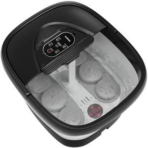 Collapsible Foot Spa with Heat, Remote, Timer, and Massage, Black