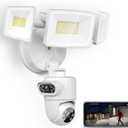 Onforu Dual Lens Floodlight Camera Outdoor 5500LM, 4MP 360View Auto Tracking Smart Security Flood Light Surveillance Camera Wired, Motion Detection Flood Lighting Dual Cam, Night Vision, 2-Way Audio (White)
