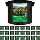 JNYONG 24-Pack 5 Gallon Thickened Non-Woven Grow Bags, Aeration Fabric Pots with Handles
