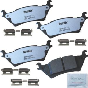 Bendix Fleet Metlok MKD1602FM Semi-Metallic Rear Brake Pads for Ford F-150 2020-2012, Lobo 2020-2015, Lincoln Mark LT 2014-2012