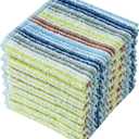 Oeleky Kitchen Dishcloths for Washing Dishes, Ultra Absorbent Dish Rags, Cotton Cleaning Cloths Pack of 8, 12x12 Inches (mix-1, 12x12 inch)
