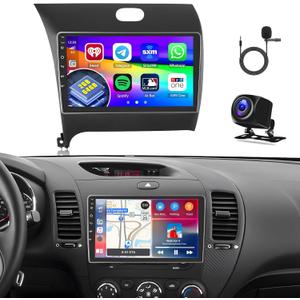 [2+64GB] Android 15 Car Radio for Kia Cerato K3 Forte 2013-2018 with Wireless CarPlay Android Auto, 9 Inch HD Touchscreen Car Stereo with WiFi GPS Bluetooth FM/RDS SWC Backup Camera MIC