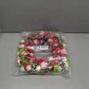 Valentines Day Wreath Decor, 18 inch Artificial Rose with Heart Green Leaf, Valentines Wreaths for Front Door Wedding Anniversary Party Valentines Day Door Wreath Decorations (Rose)