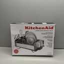 KitchenAid Large Capacity Full Size Rust Resistant Dish Rack with Angled Drain Board and Removable Flatware Caddy, Light Grey (Gray)