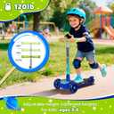 Nattork 3-Wheel Toddler Kick Scooter for Kids Girls Boys Adjustable Height Scooter with Light-Up Wheels, Anti-Slip Deck, Lean-to-Steer Design for Ages 2-8, Astronaut Explorer