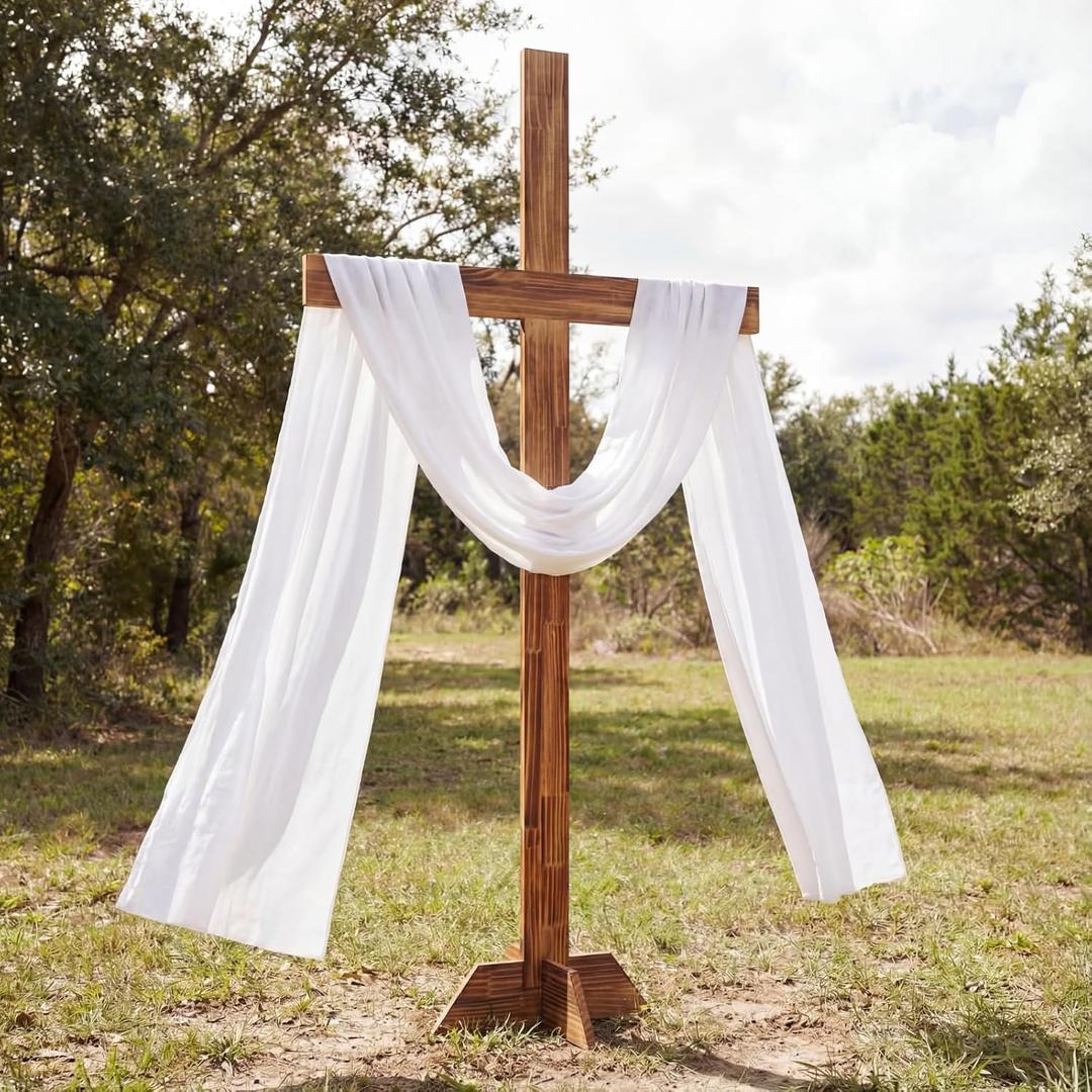 Yousoontic 98'' Extra Large Wooden Cross Easter Wood Standing Cross Decoration Jesus Christ Catholic He Is Risen Outdoor Crucifix Decor for Party Wedding Church Home Christmas Outdoor, 36.2"L x 5.1"W