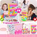 Number 5 Pinata for Birthday Party Decorations, Unicorn Mermaid Theme Pink Piata Games Toy (5th)