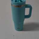 30 oz Tumbler with Handle and 2 Straws,2 in 1 Lid Insulated Water Bottle Stainless Steel Travel Coffee Mug,Turquoise (30 Ounces)