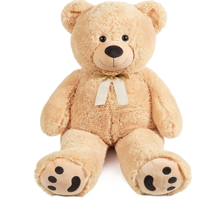 LotFancy 3 Feet Giant Teddy Bear Stuffed Animal, 39 inch Large Bear Plush Toy with Footprints for Birthday, Anniversary, for Her, Women, Girlfriend, Wife, Color: Light Brown