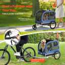 VEVOR Dog Bike Trailer, Supports up to 100 lbs, 2-in-1 Pet Stroller Cart Bicycle Carrier, Easy Folding Cart Frame with Quick Release Wheels, Universal Bicycle Coupler, Reflectors, Flag, Blue/Black