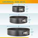 HIWARE Springform Pan Set of 3 Non-stick Leakproof Round Cake Pan Set Includes 3 Pieces 6" 8" 10"