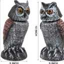 Hedoc 2 Pack Fake Owl Decoys to Scare Birds Away, Rotating Head Bird Deterrents, Nature Enemy Scarecrow Plastic Statues, Pest Repellent for Gardens and Patios