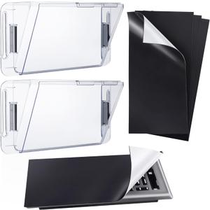 2 Pack Wide Adjustable Vent Deflectors, with 4 Magnetic Vent Covers, Magnetic Vent Diverter Air Ventilation Accessories Set for Home Sidewall Ceiling Registers and Vents (10-16 Inch)