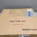 PELONIS 20 Inch Box Fan  3 Speeds, 25ft/s, Floor Fans, Superior Air Throw (2295 CFM), Lightweight, 5 Blades, Portable & Durable for Bedroom, Office, Living Room, Garage (Grey)