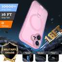 Magnetic for iPhone 17 Stand Case with Screen Protector, [Full Camera Protection] (Compatible with MagSafe) Military Grade Drop Protection, Translucent Matte Bumper Cover Case, Pink