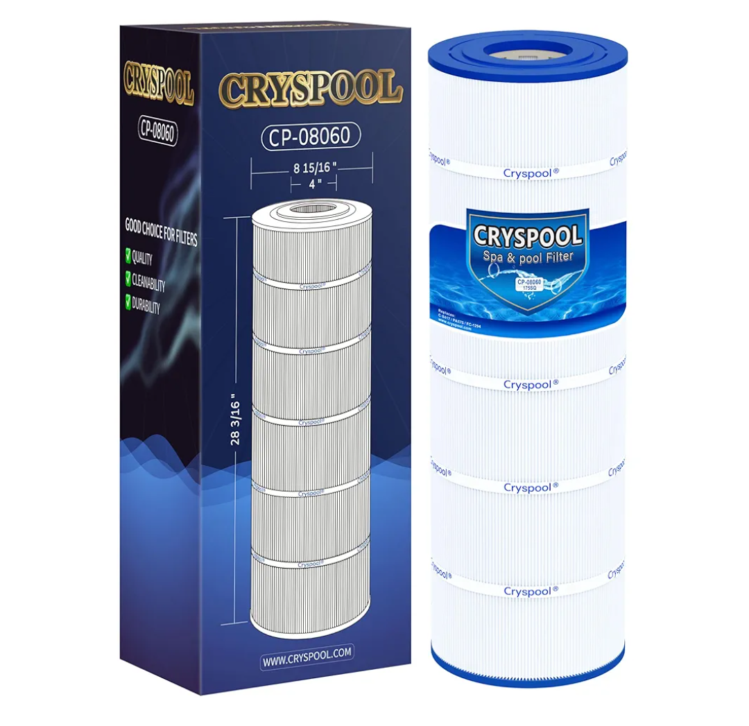Cryspool® 08060 Filter Compatible with CX1750RE, C1750, C1750E, C1900RE, PA175, C-8417, FC-1294, 817-0175P, 175 Sq. Ft Pool Filter Cartridge, 1 Pack
