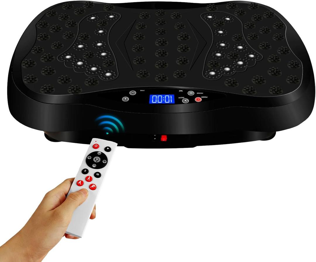 Vibration Plate Exercise Machine with Remote Control, Vibration Platform, Whole Body Workout Machine, Fitness Machine, Foots Massage, Pain Relief, Home Office