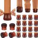 BUMACO Chair Leg Floor Protectors Chair Leg Protectors for Hardwood Floors Silicone Pads Covers to Protect Floors (Brown-20 Pcs, Universal L (1.3"-2")