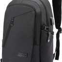 WENIG Anti-Theft Travel Laptop Backpack with USB Charging Port Lock,Water Resistant Slim Work Computer Bag for Men College Bookbags Fits 15.6 Inch Laptop (Black)
