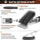 Grill Brush and Scraper-18 Adjustable Handle Safe BBQ Grill Brush for Outdoor Grill-Deep BBQ Clearning Brush wih Bottle Operner Extra Strong Grill Cleaner Accessories for Gas/Charcoal Grilling Grates