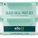 Ello Color Lock 4 Piece 3.4 Cup Meal Prep Food Storage Container, Yucca