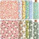 Redbaker 50 Pcs Reusable Paper Towels Paperless Reusable Cotton Cloths Toilet Absorbent Washable Paper Towels with Roll Kitchen Dishcloth for Kitchen Paperless Dishcloths(Charming)
