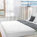 PlushDeluxe Bamboo Mattress Protector King Size,  Waterproof, & Ultra Soft Breathable Noiseless Washable Bed Mattress Cover for Comfort & Protection - White