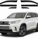 Side Window Visor 6 Piece Set for Toyota Highlander 2014 2015 2016 2017 2018 2019 Safe RAIN Out-Channel Guard Deflector Window Deflectors Vent (for Highlander 14-19 6-PCS Chrome)