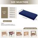 Outdoor Bench Cushion Waterproof 42"x18" Fade-Resistant Patio Furniture Cushion with Ties for Porch Swing, Loveseat, or Indoor Bench Replacement, Navy Blue