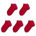 SERISIMPLE Viscose Bamboo School Socks Ankle Super Soft Kids Socks Stretch Cuffs Athletic Socks Odor Resistant Anti-odor 5 Pairs (Small, Red)