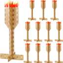 Vicenpal 12 Set Hawaiian Luau Party Decoration Tiki Torch Table Decor 3D Tiki Torch Centerpieces Summer Beach Tropical Party Supplies Table Centerpieces Home Decor