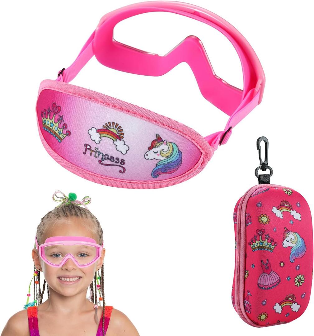 Toddler Swim Goggles Nose Cover,Kids Goggles No Hair Pull,Anti Fog Children Swimming Mask