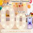 Pooqla 10th Birthday Decorations for Girls Boys, Large 12.6 in Tall Light Up Numbers for 10th Party Decorations Table Decor, Big Marquee Numbers 10th Birthday Gift for Girls Wedding Anniversary Decor