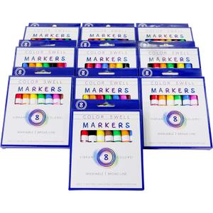 Color Swell Washable Bulk Markers 10 Boxes of 8 Vibrant Colors Are Perfect for Teachers, Kids, Parties, and Classrooms