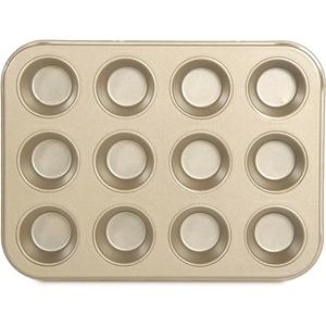 Glad Mini Muffin Pan Nonstick - Heavy Duty Metal Cupcake Tin with Small Baking Cups, Mini 12-Cup