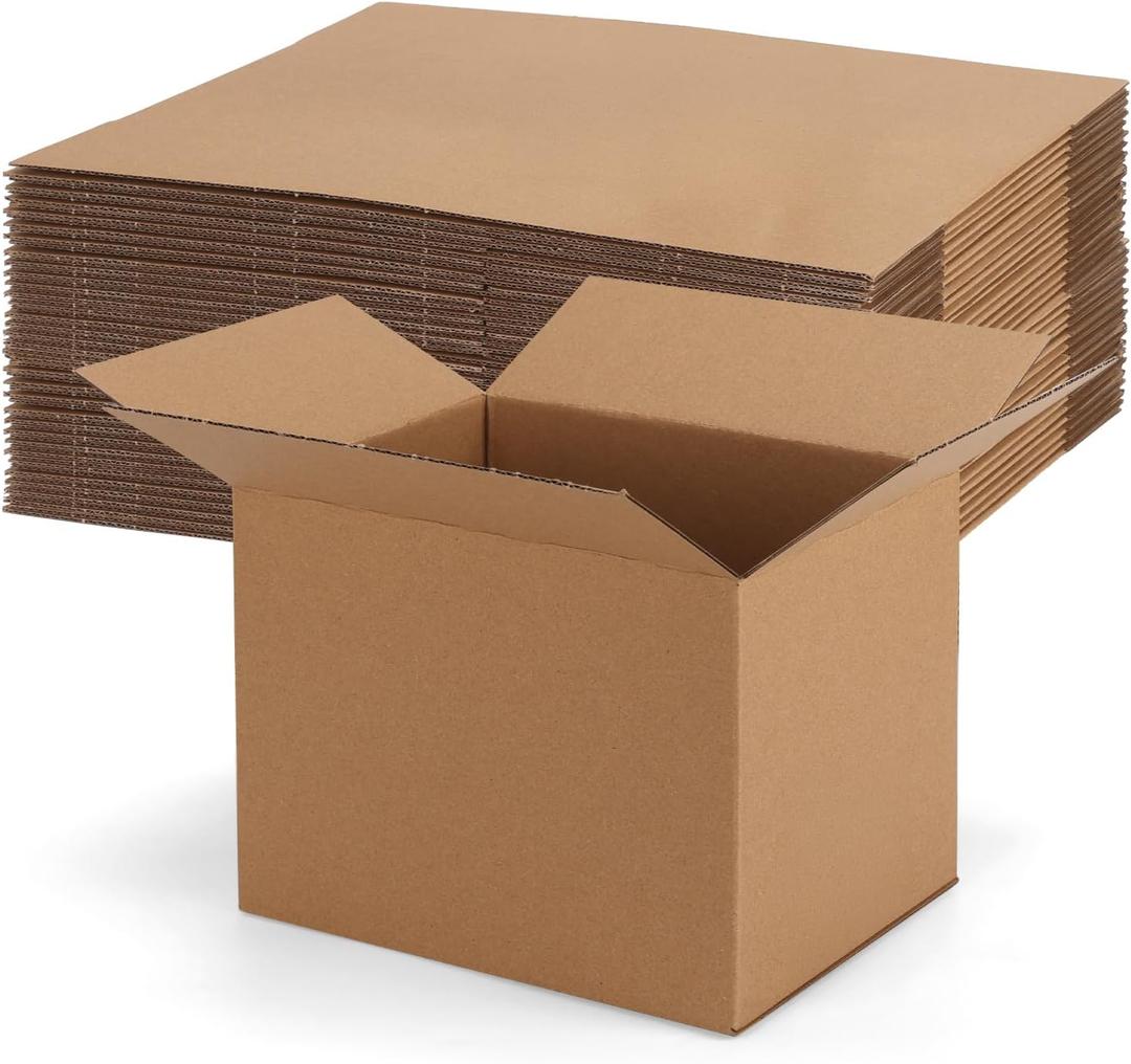 Rempry 30 Pack 8x6x6 Shipping Boxes Brown, Small Corrugated Cardboard Box for Mailing, Packaging Small Business, Kraft Mailer Gift Boxes