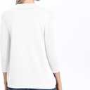 Bettysays Women's 3/4 Sleeve Open Front Cropped Cardigan Sweater Elegant Shrugs for Women (White, S)
