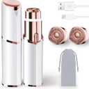 Pack of 5, Luxury Facial Hair Removal Device for Women and Men - Portable Best Face Shaver/Trimmer for Chin, Upper Lip in White & Rose Gold
